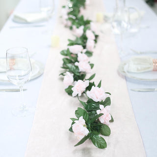 Elevate Your Event Decor with the Blush Artificial Silk Rose Garland