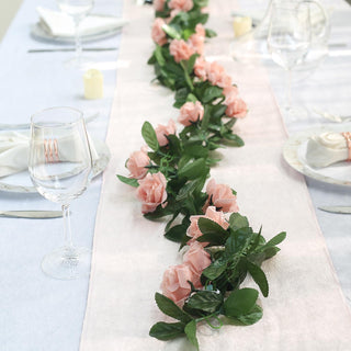 Elevate Your Wedding or Party Decor with the Dusty Rose Artificial Silk Rose Garland