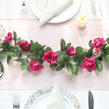 6ft | Fuchsia Artificial Silk Rose Garland UV Protected Flower Chain
