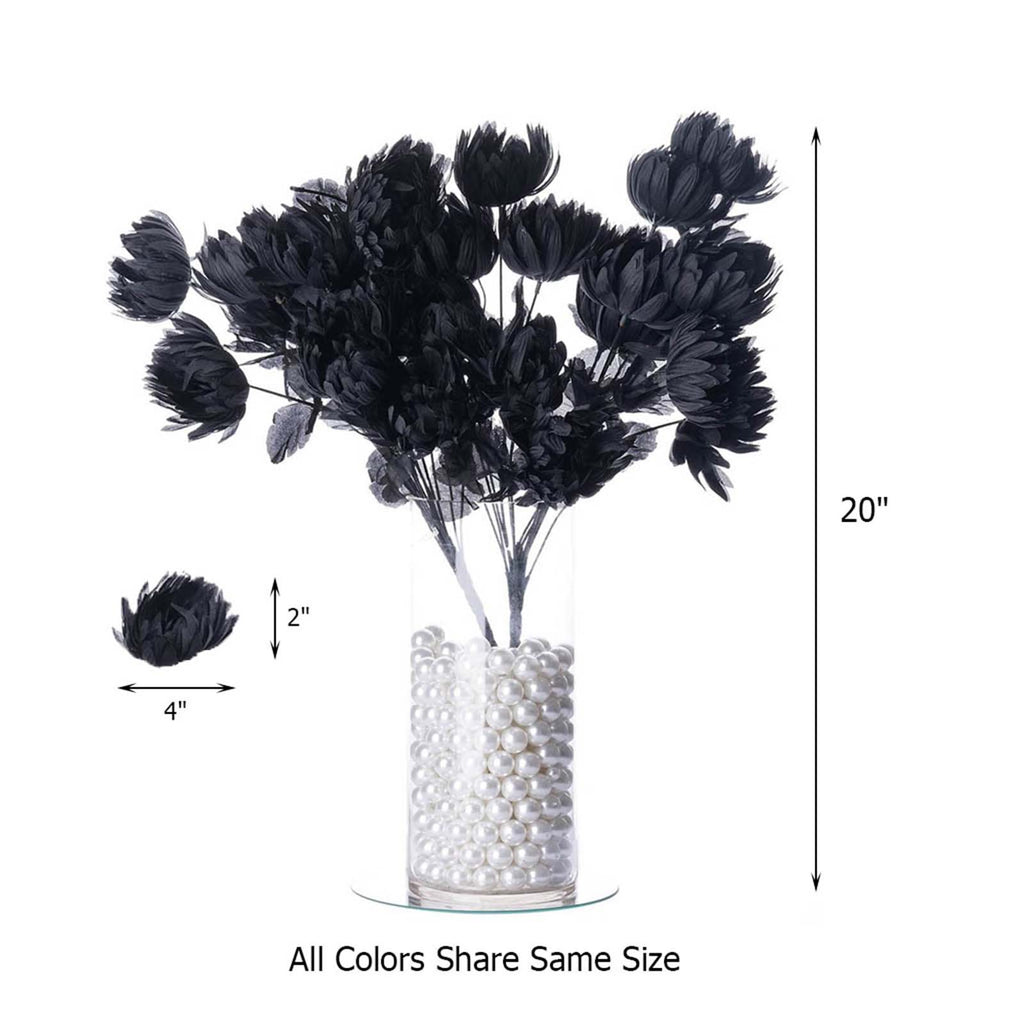 4 Bushes Lime Artificial Silk Chrysanthemum