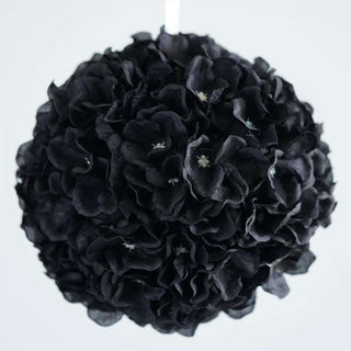 Black floral pomander ball decoration