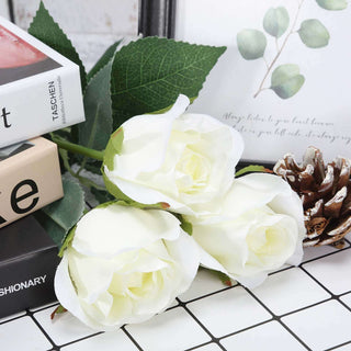 Create a Timeless and Romantic Atmosphere with Cream Long Stem Artificial Silk Roses Flowers Create a Timeless and Romantic Atmosphere with Cream Long Stem Artificial Silk Roses Flowers