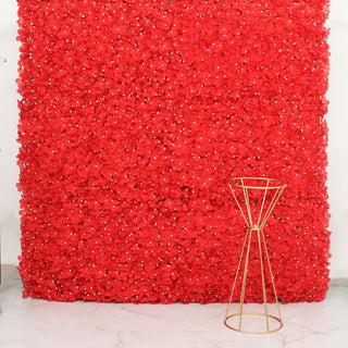 Elevate Your Event Decor with Red UV Protected Hydrangea Flower Wall Mat Backdrop