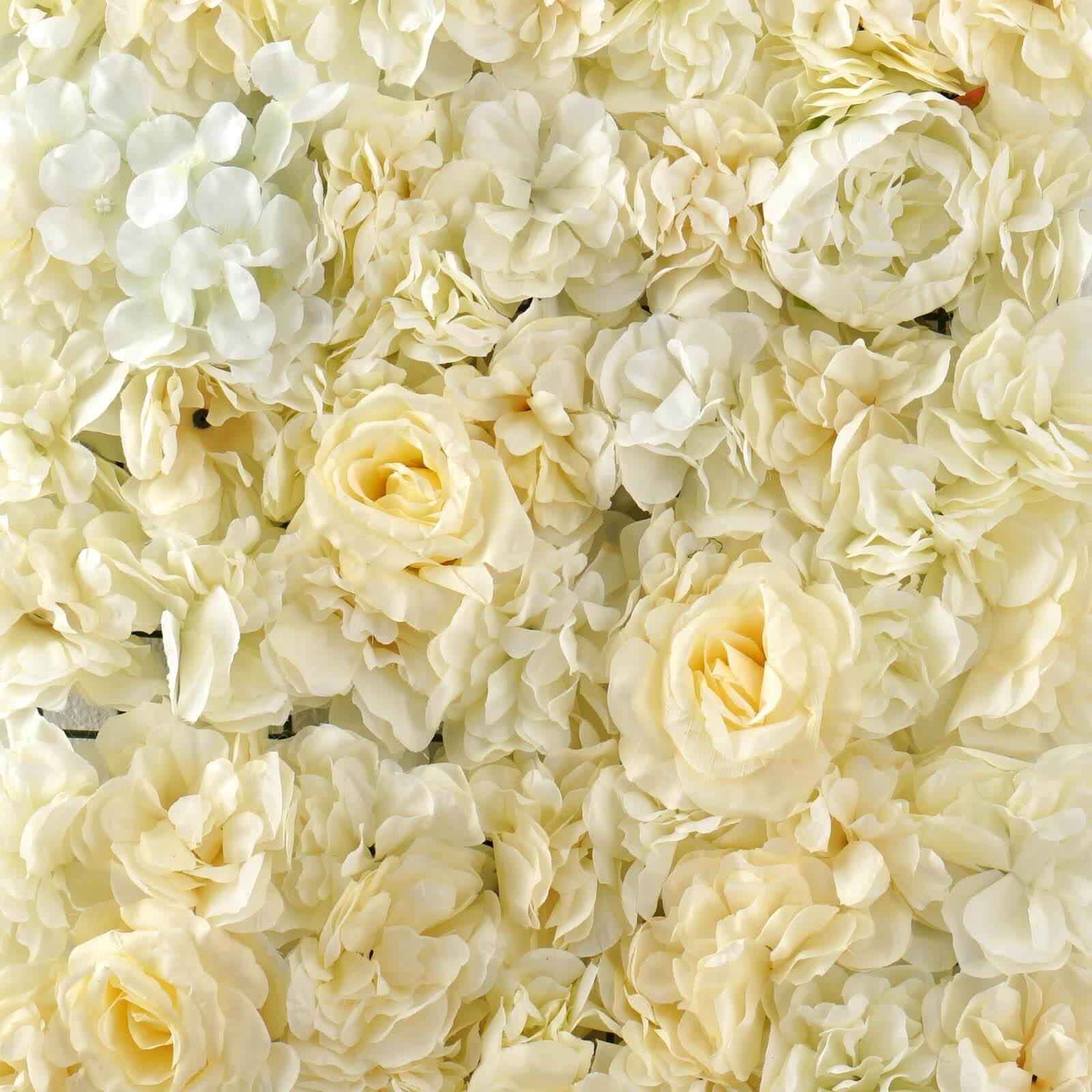 13 Sq Ft. | White/Champagne Flower Wall Mat