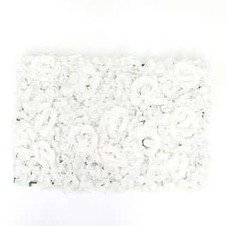 Elevate Your Wedding or Party Decor with our White 3D Silk Rose and Hydrangea Flower Wall Mat Backdrop