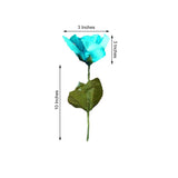 12 Bushes | Aqua Artificial Premium Silk Blossomed Rose Flowers | 84 Roses