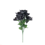 12 Bushes | Black Artificial Premium Silk Blossomed Rose Flowers | 84 Roses#whtbkgd