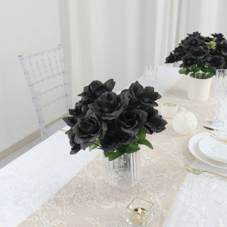 Black Artificial Premium Silk Blossomed Rose Flowers for Every Occasion