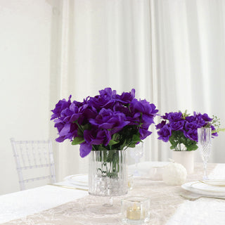 Purple Artificial Premium Silk Blossomed Rose Flowers for Event Decor