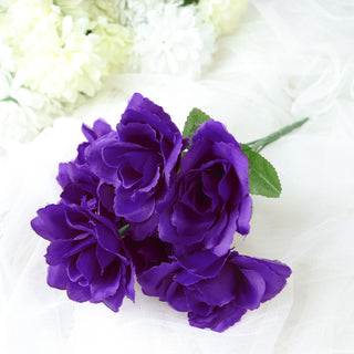 Purple Artificial Premium Silk Blossomed Rose Flowers
