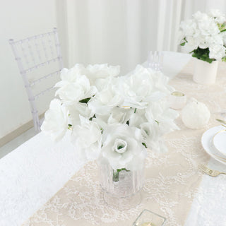 Versatile and Stunning White Artificial Silk Rose Flowers