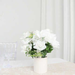 Elegant White Artificial Silk Rose Flowers for Stunning Event Decor