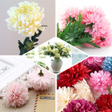 4 Bushes | Chocolate Artificial Silk Chrysanthemums | 56 Faux Flowers