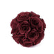 2 Pack | 7inch Burgundy Artificial Silk Rose Flower Ball, Silk Kissing Ball#whtbkgd