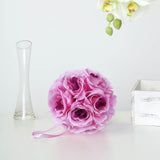 2 Pack | 7inch Lavender Lilac Artificial Silk Rose Kissing Ball, Flower Ball