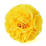 2 Pack | 7inch Yellow Artificial Silk Rose Flower Ball, Silk Kissing Ball#whtbkgd