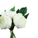 5 Flower Head Cream Peony Bouquet | Artificial Silk Peonies Spray#whtbkgd