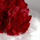 2 Bushes | 17inch Burgundy Artificial Silk Peony Flower Bouquets#whtbkgd