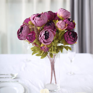 Vibrant Purple Artificial Peony Flower Wedding Bouquets - Add Elegance and Color to Your Event Decor