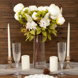Convenient and Beautiful White Silk Peony Flower Bouquets
