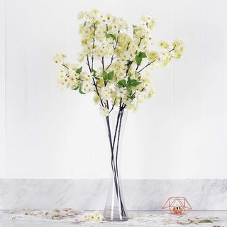 Elegant Cream Artificial Silk Cherry Blossom Flowers Elegant Cream Artificial Silk Cherry Blossom Flowers