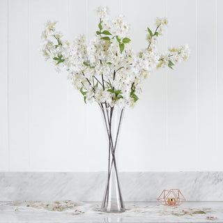 Lovely White Artificial Silk Cherry Blossom Flowers