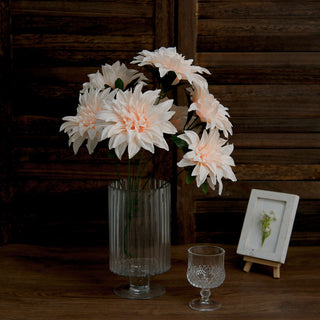 Enhance Your Decor with Blush Artificial Silk Dahlia Flower Bushes