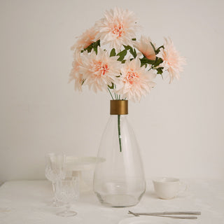 Add a Touch of Elegance with Blush Artificial Silk Dahlia Flower Bushes