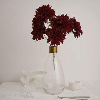 Add a Touch of Elegance with Burgundy Artificial Silk Dahlia Flowers