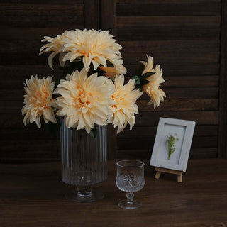 Cream Large Head Artificial Dahlia Bouquet Cream Large Head Artificial Dahlia Bouquet