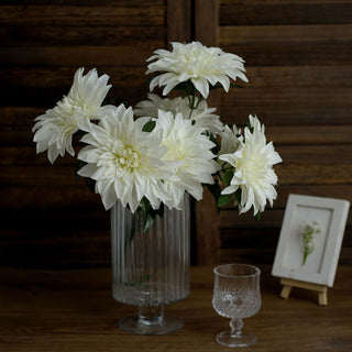Enhance Your Decor with Ivory Silk Dahlia Flower Bushes
