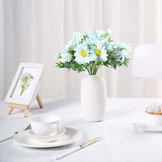 Light Blue Artificial Silk Daisy Flower Bouquet Branches Light Blue Artificial Silk Daisy Flower Bouquet Branches