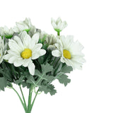 4 Bushes | 11inch Cream Artificial Silk Daisy Flower Bouquet Branches#whtbkgd