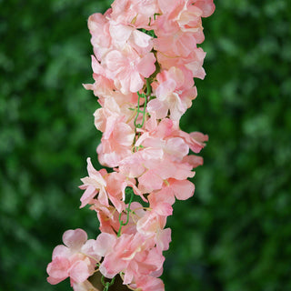 Enhance Your Wedding Decor with the 7ft Blush Artificial Silk Hydrangea Hanging Flower Garland Vine