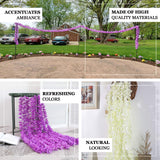 7ft | Purple Artificial Silk Hydrangea Hanging Flower Garland Vine
