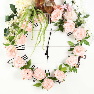 Enhance Your Event Decor with the Blush Artificial Silk Peony Hanging Flower Garland