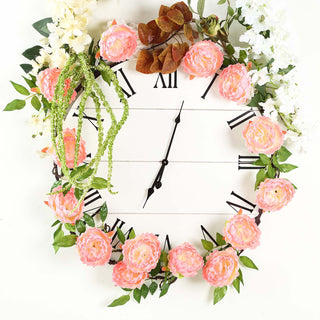 Create a Whimsical Atmosphere with our Pink Artificial Silk Peony Hanging Flower Garland