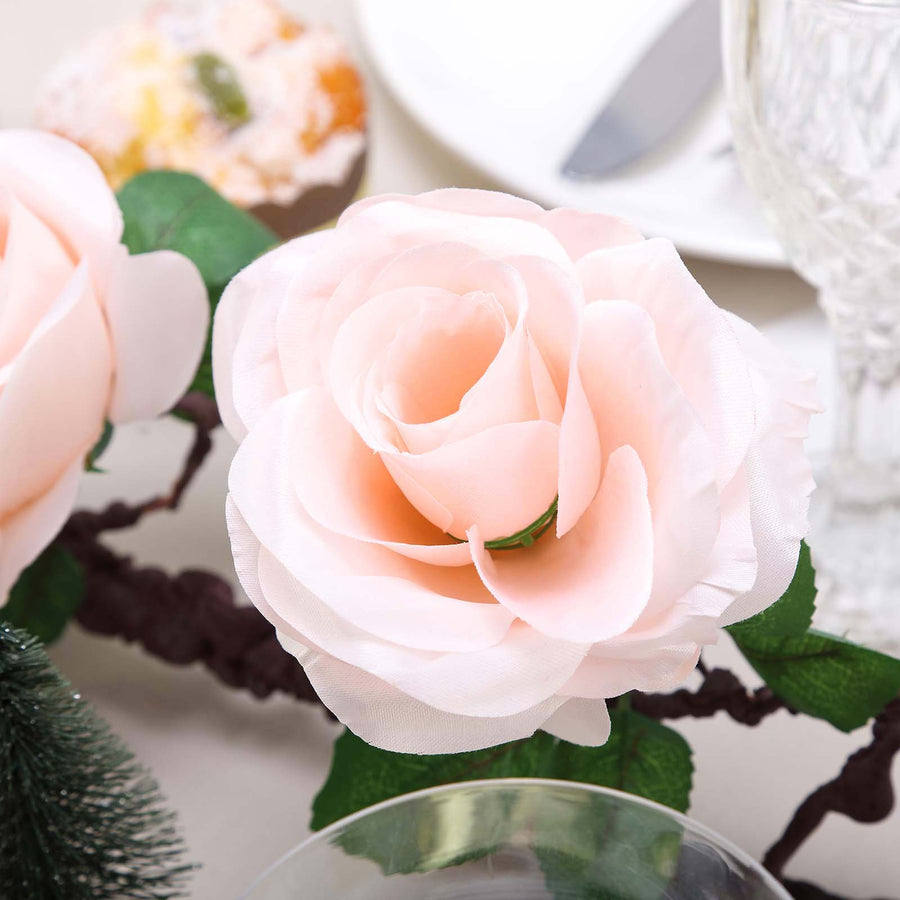 6ft | Blush/Rose Gold Artificial Silk Rose Hanging Flower Garland Vine
