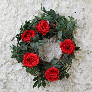 Enhance Your Event Decor with the Red Real Touch Artificial Rose and Leaf Flower Garland Vine