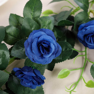 Create Unforgettable Memories with Royal Blue Artificial Silk Roses Flower Garland