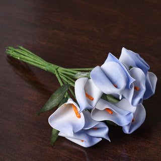 Add Elegance to Your Event Decor with Mini Blue Artificial Foam Calla Lily Flowers
