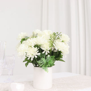 Cream Artificial Silk Chrysanthemum Flower Bouquets for Stunning Wedding Decor