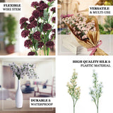 2 Bushes | 33inches White Artificial Silk Chrysanthemum Mum Flower Bouquets