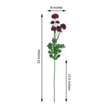 2 Bushes | 33inch Burgundy Artificial Chrysanthemum Mum Flower Bouquets