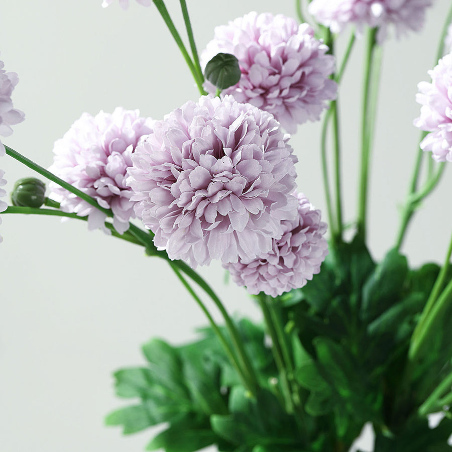 2 Bushes | 33inch Lavender Lilac Artificial Mums Spray#whtbkgd