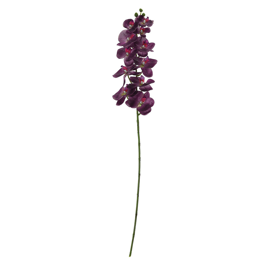 2 Stems | 40inch Tall Eggplant Artificial Silk Orchid Flower Bouquets