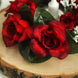 4 Pack | 3inches Black/Red Artificial Silk Rose Flower Candle Ring Wreaths#whtbkgd