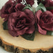 4 Pack | 3inches Burgundy Artificial Silk Rose Flower Candle Ring Wreaths#whtbkgd