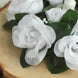 4 Pack | 3inches White Artificial Silk Rose Flower Candle Ring Wreaths#whtbkgd