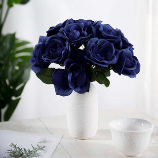 Elevate Your Event Decor with Navy Blue Artificial Rose Bouquets Elevate Your Event Decor with Navy Blue Artificial Rose Bouquets